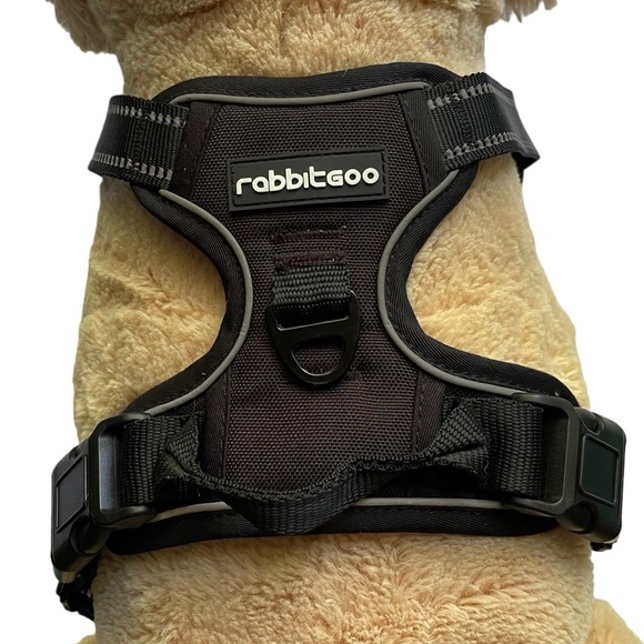 NEW No Pull Dog Harness M + 8’ Leash Black RabbitGoo - Picture 6 of 16